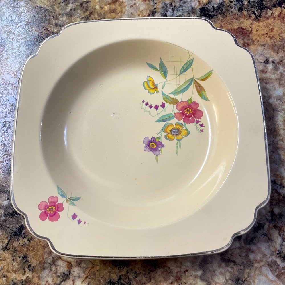 Vintage Homer Laughlin Peacock Wells~Set of 3 Dessert/Bread Plates